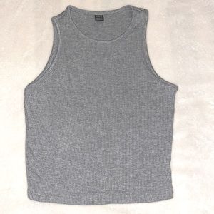 Grey Ribbed Tank Top